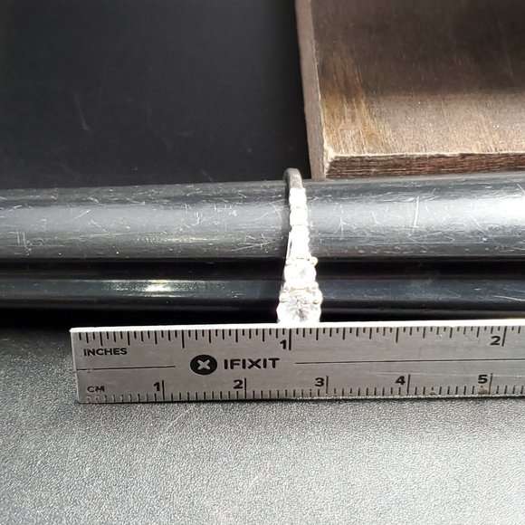 Size 7 Sterling Silver White Sapphire Tiered Gemstone Band Ring - Picture 7 of 8